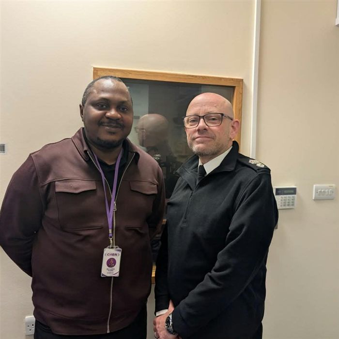 In the studio with Police Commander Chief Superintendent Scott Bradley